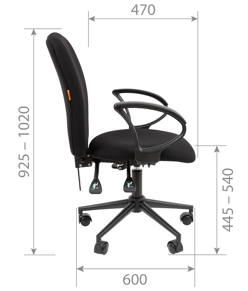 Кресло для оператора TAIPIT 9801 BLACK фото 5