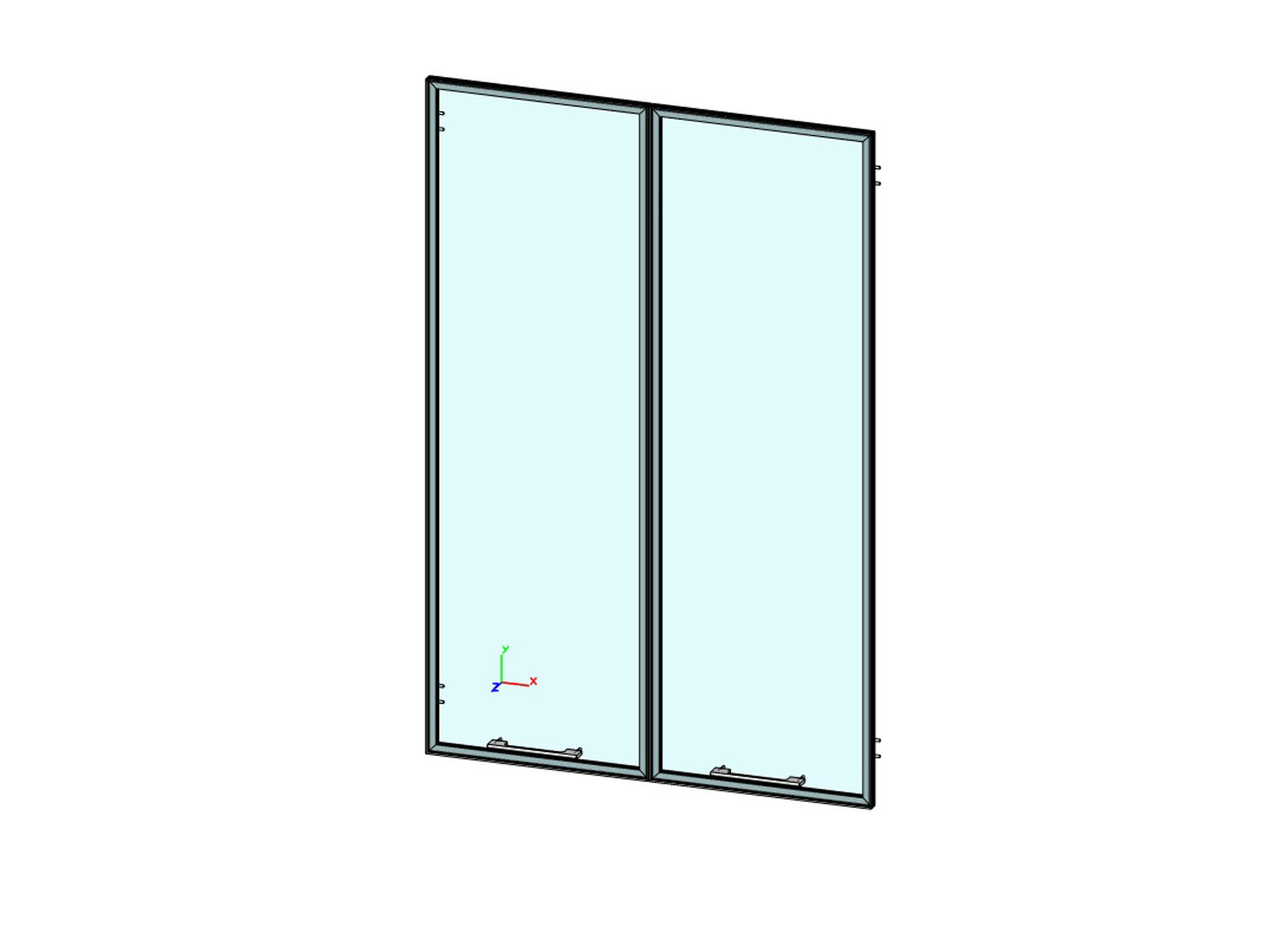 Двери средние стеклянные (прозрачные) в алюминевой рамке JNO500.G (Директория) фото 0