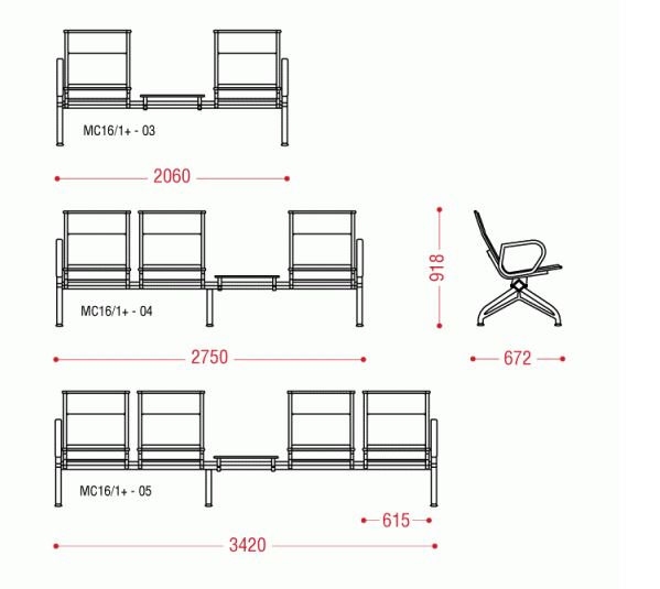 Четырехместная секция Aero plus 2П со столиком фото 2