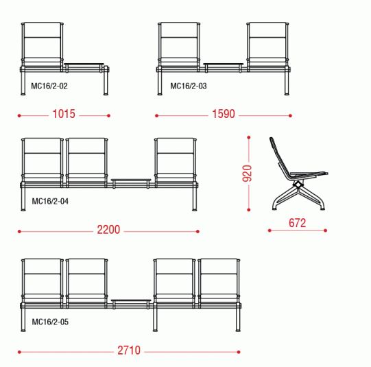 Пятиместная секция Aero PU БП со столиком фото 2