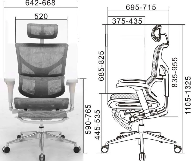 Ортопедическое кресло Falto SAIL с подставкой для ног фото 5